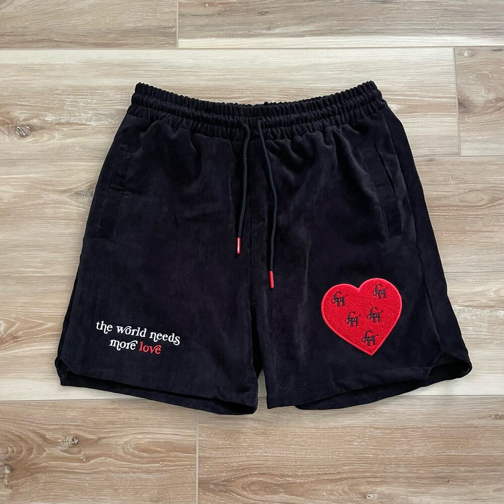 NWT Citizens of Heaven More Love Micro Cord Athletic Shorts- Ebony sz M